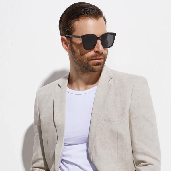 Breathable Sand Grey Linen Slim Fit Custom Wedding Beach Suit - Image 2