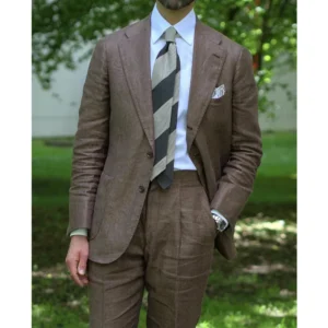 Linen Suits for Men 2 Piece Big And Tall 6XL Summer Beach Wedding Set