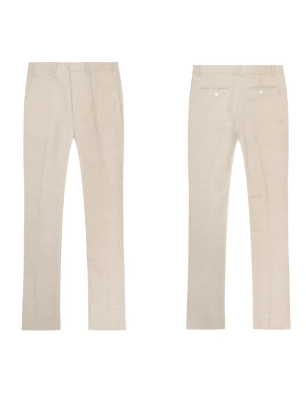 High Quality Linen Men Suit Three Piece Slim Fit Wedding Outfit Set - Image 5