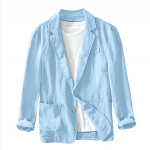 Summer Slim Fit Linen Suit For Men’s Casual Beach Fashion And Formal Wear
