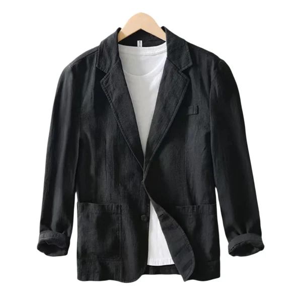 Summer Slim Fit Linen Suit For Men’s Casual Beach Fashion And Formal Wear - Image 3