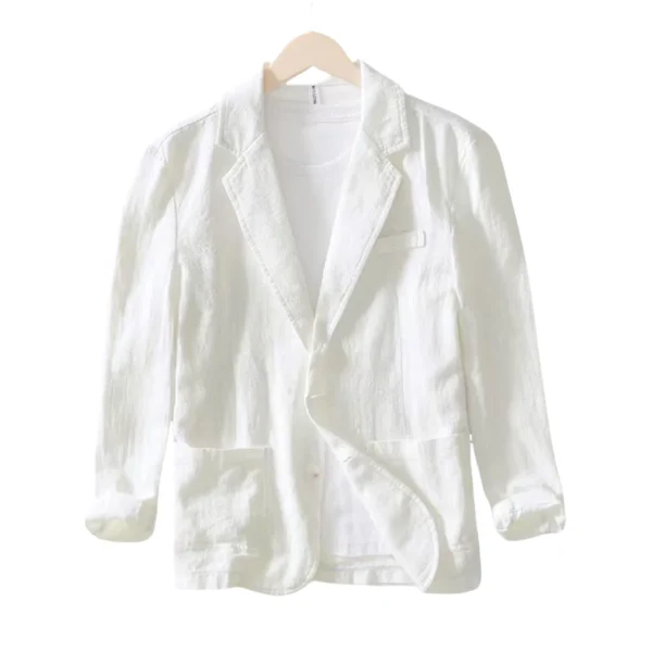 Summer Slim Fit Linen Suit For Men’s Casual Beach Fashion And Formal Wear - Image 2