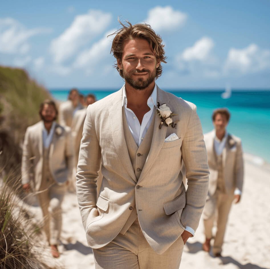 Why Linen Suits Are Perfect for Beach Destination Weddings?